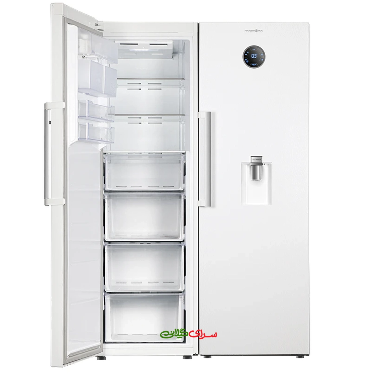 یخچال فریزر ساید بای ساید 40 فوت نو فراست سفید پاکشوما مدل RTFA 900 W