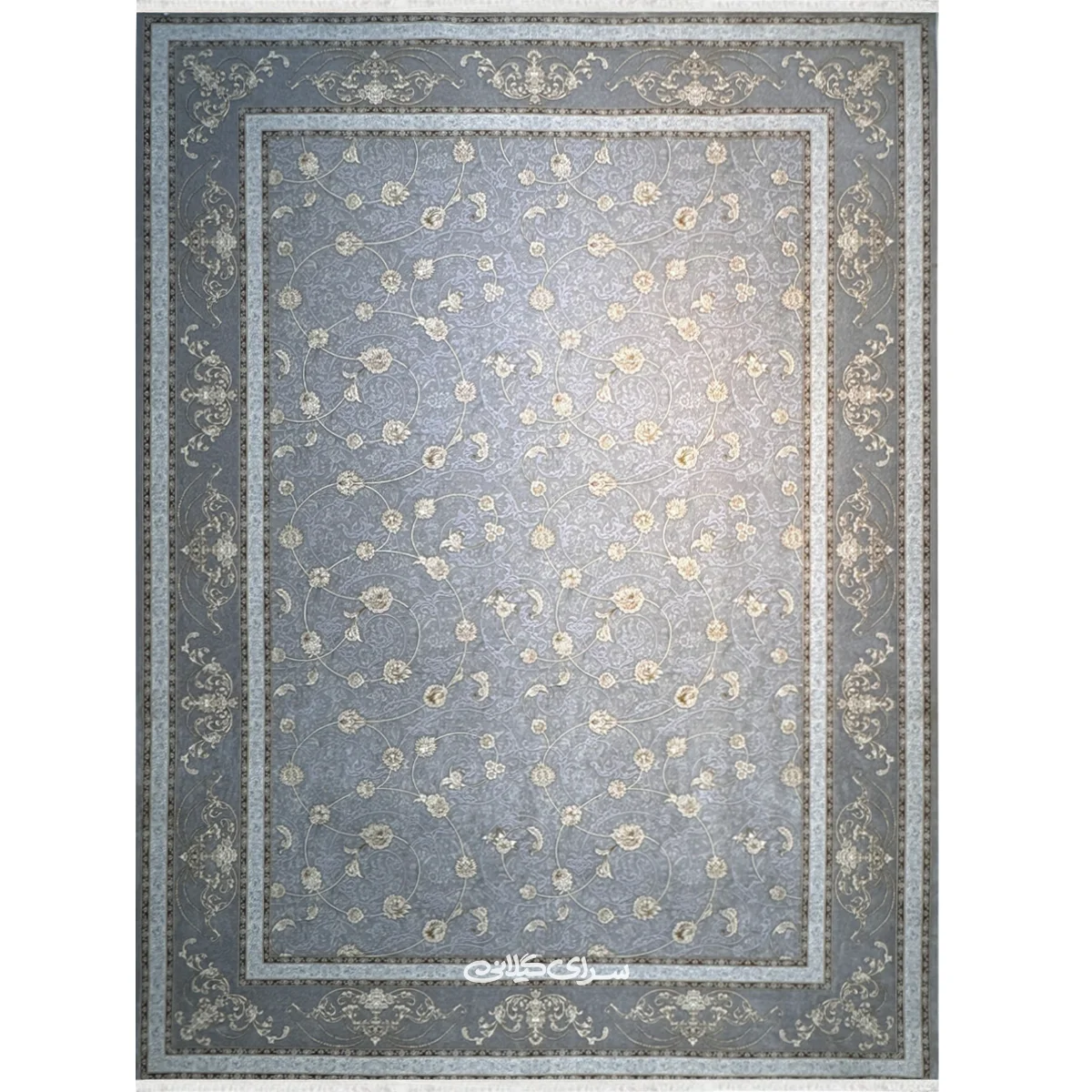 فرش ماشینی خاطره تیتانیوم اندیشه 1500 شانه تراکم 4500 کد 100115