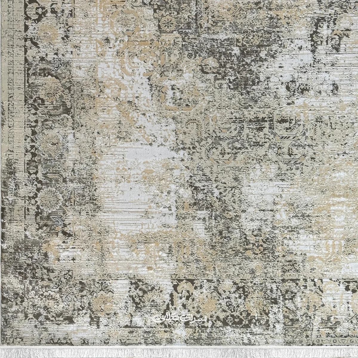 فرش ماشینی کلکسیون مایا کرم طوسی دیپلمات 700 شانه تراکم 2550 کد 100155