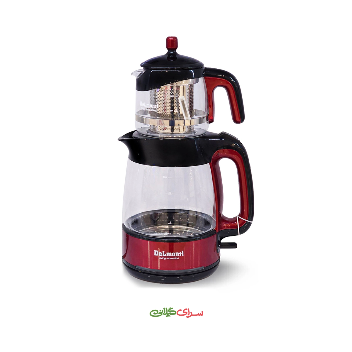 چای ساز روهمی 2.5 لیتری مشکی قرمز دلمونتی مدل DL400