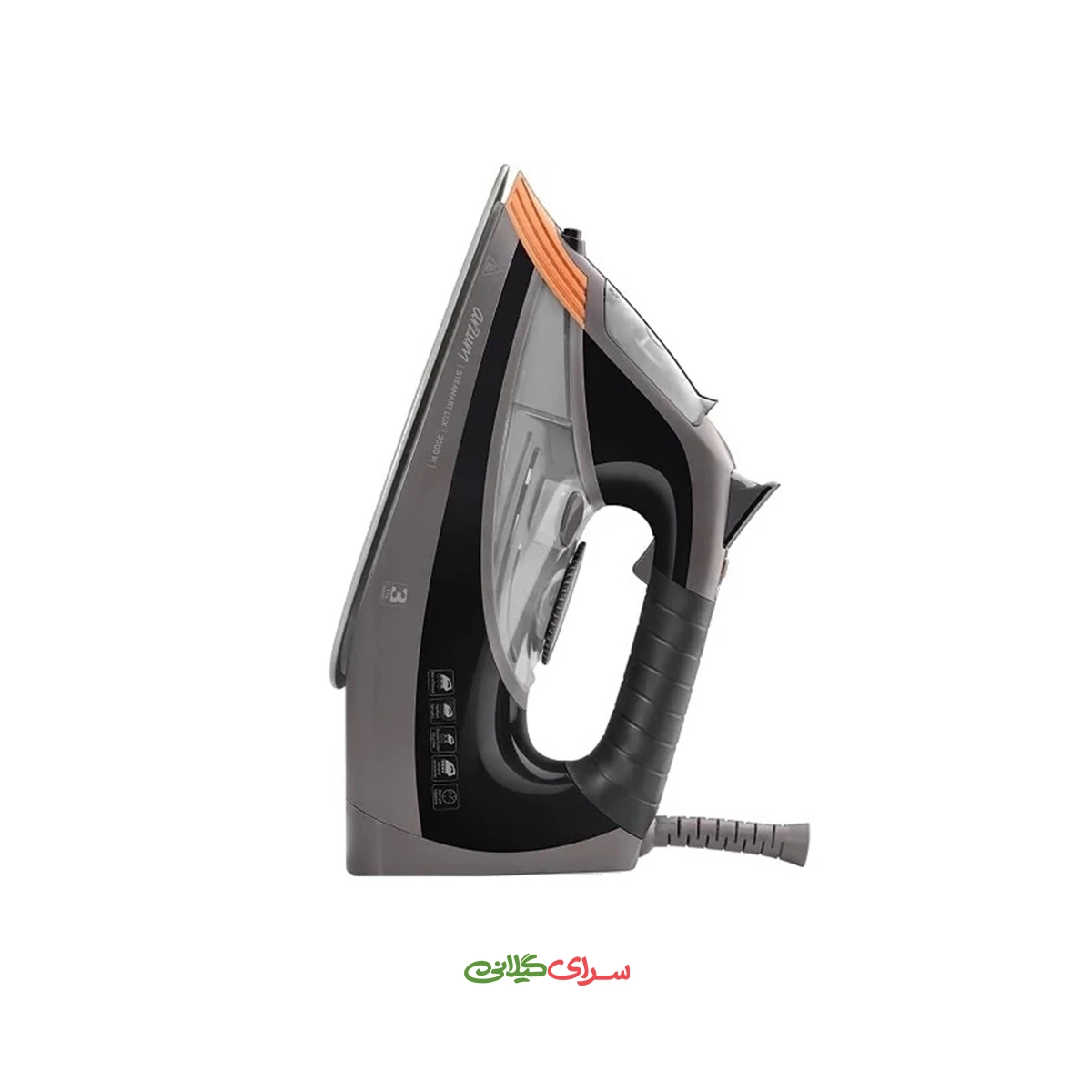 اتو بخار 3000 وات مشکی طوسی کفی سرامیک کاستلو مدل CL955