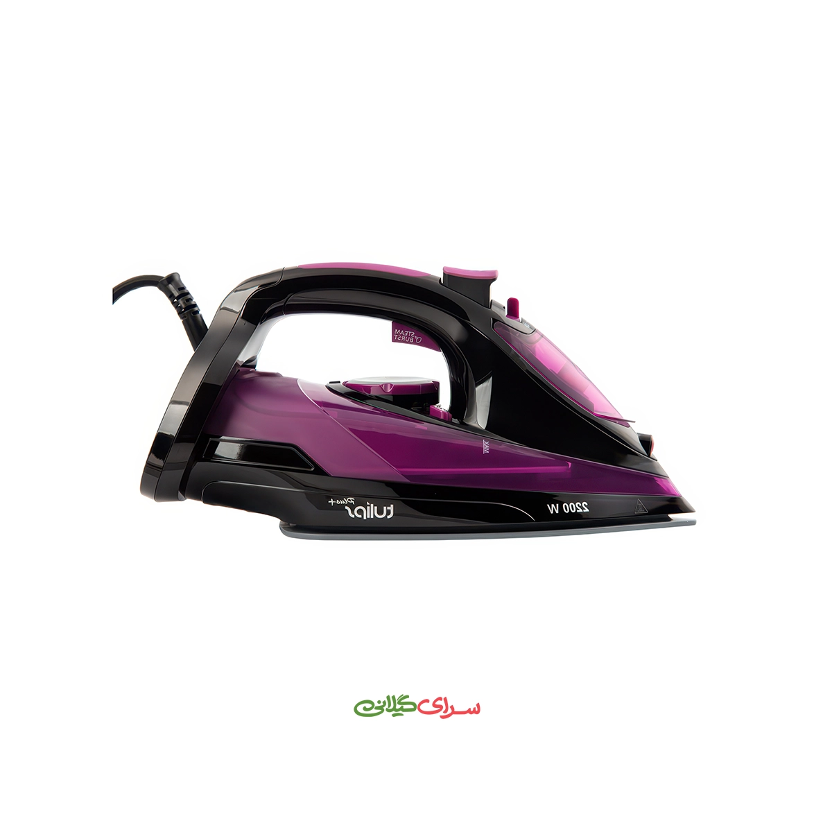 اتو بخار 2200 وات کفی سرامیک مشکی بنفش تولیپس مدل SI-A 390 C