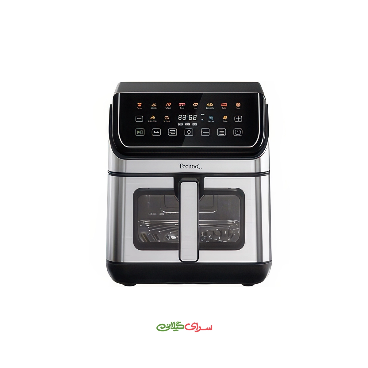 سرخ کن 2 المنت 8 لیتری بدون روغن استیل مشکی تکنو مدل Te-547