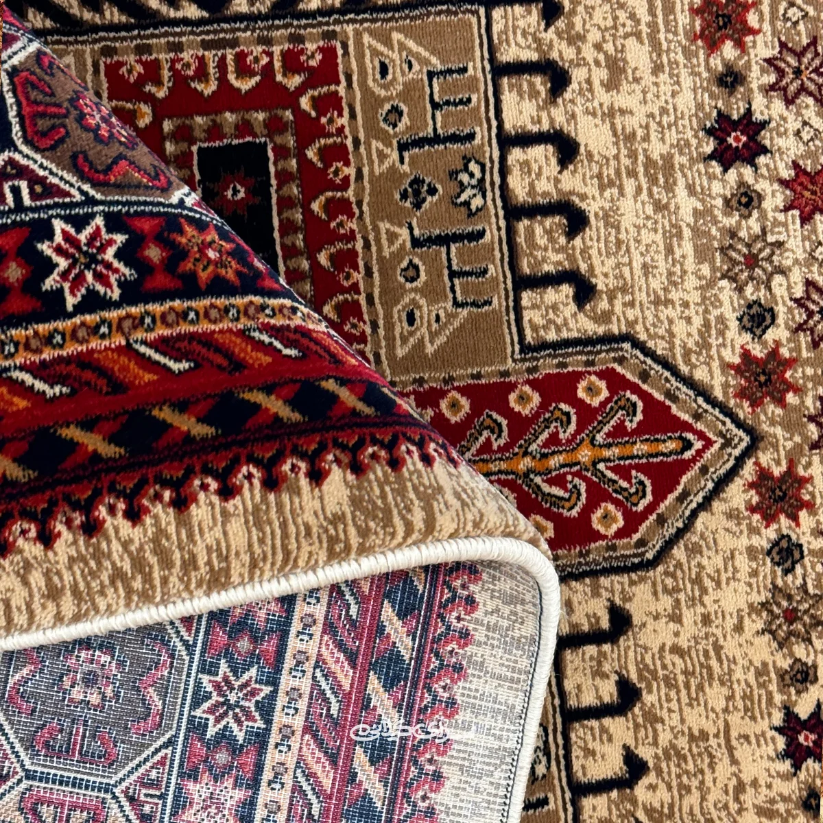 فرش ماشینی گندمی بزرگمهر 700 شانه 2100 تراکم کد 100173