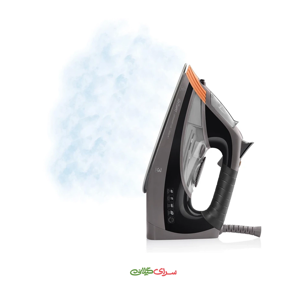 اتو بخار 3000 وات مشکی طوسی کفی سرامیک کاستلو مدل CL955
