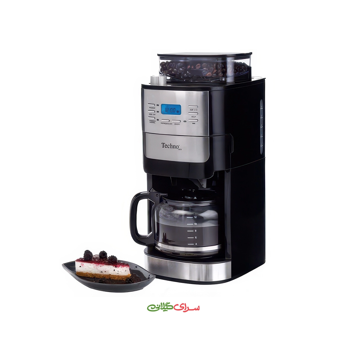 قهوه‌ ساز 1 لیتری 20 بار دیجیتال مشکی تکنو مدل Te‑825