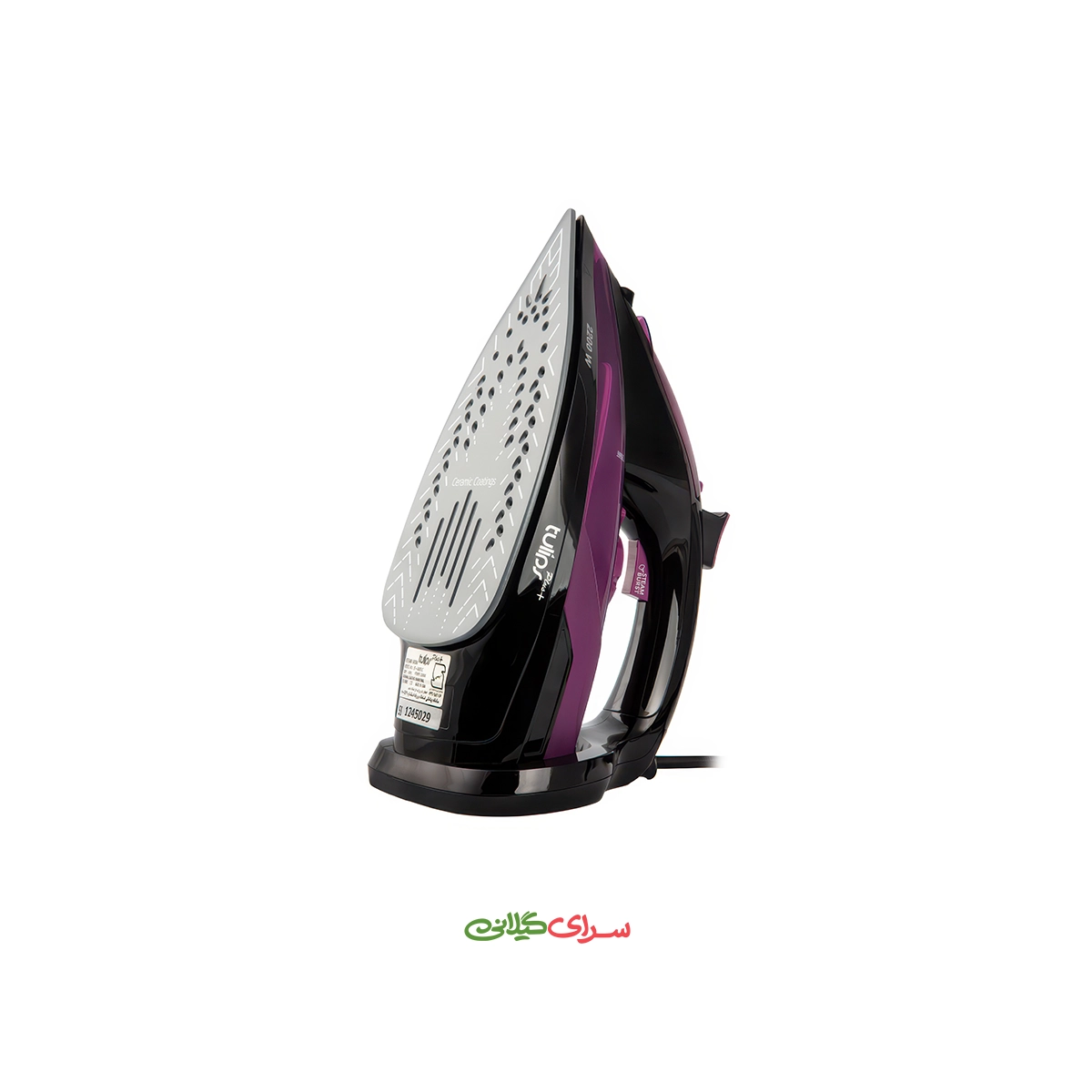 اتو بخار 2200 وات کفی سرامیک مشکی بنفش تولیپس مدل SI-A 390 C