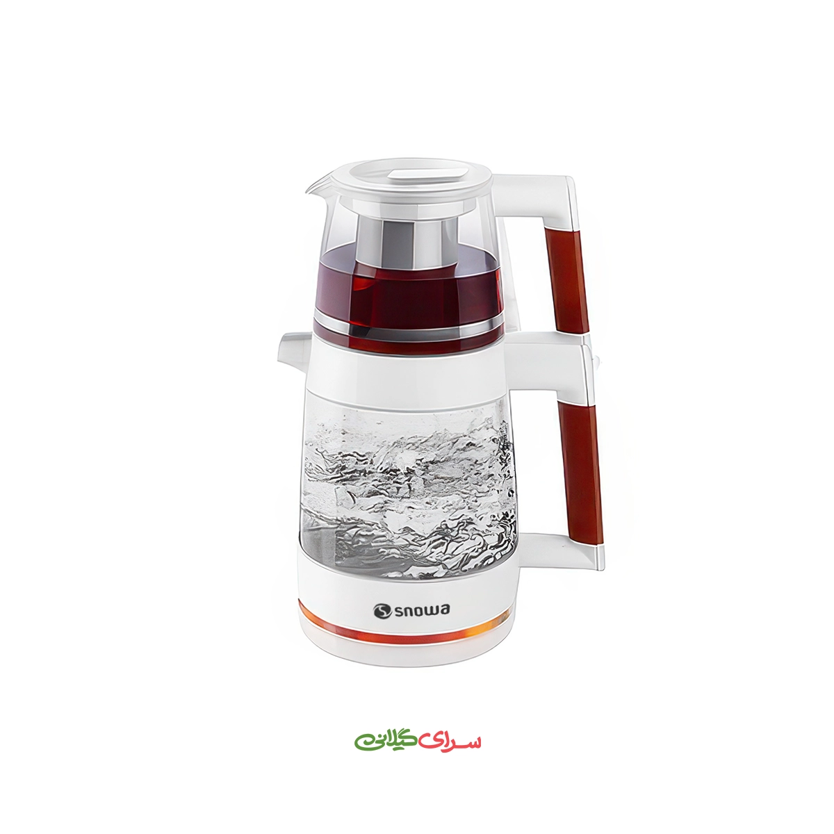 چای ساز رو همی 2 لیتری شیشه ای سفید اسنوا مدل STM-GS1650WE