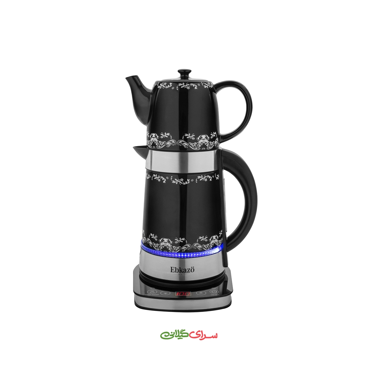 چای‌ ساز رو همی 1.7 لیتری سرامیک دیجیتال مشکی ابکازو مدل TM1173