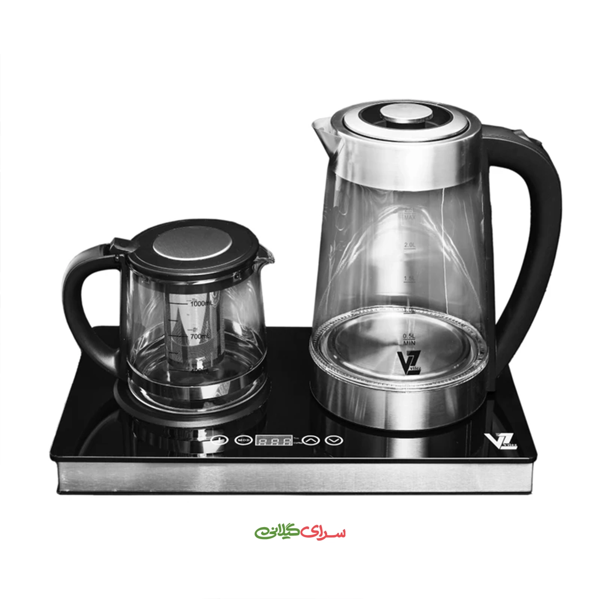 چای‌ ساز کنار همی 2.5 لیتری شیشه ای ویلز مدل VL 6035