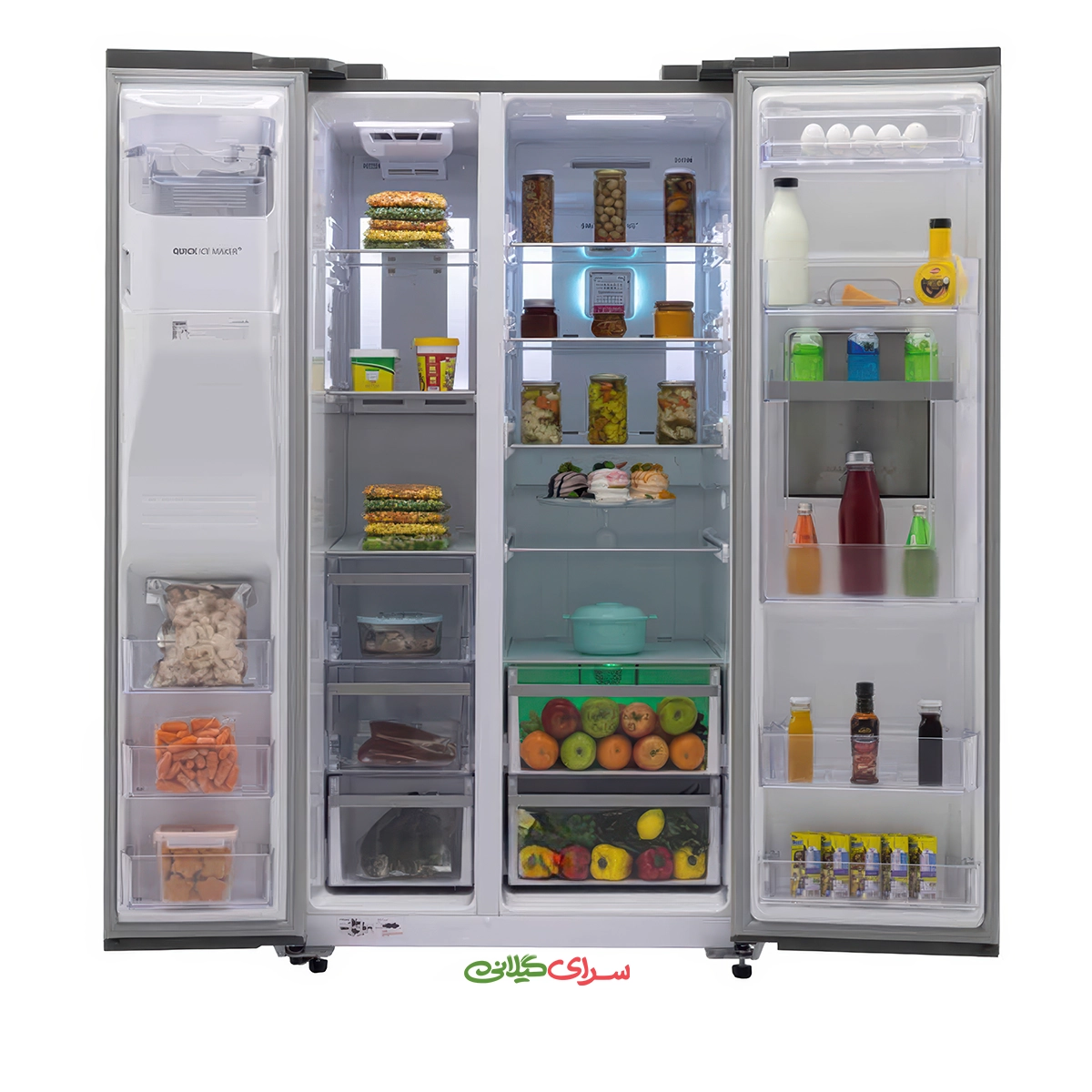 یخچال فریزر ساید بای ساید 32 فوت نو فراست سفید اسنوا مدل S2Di-M210-W