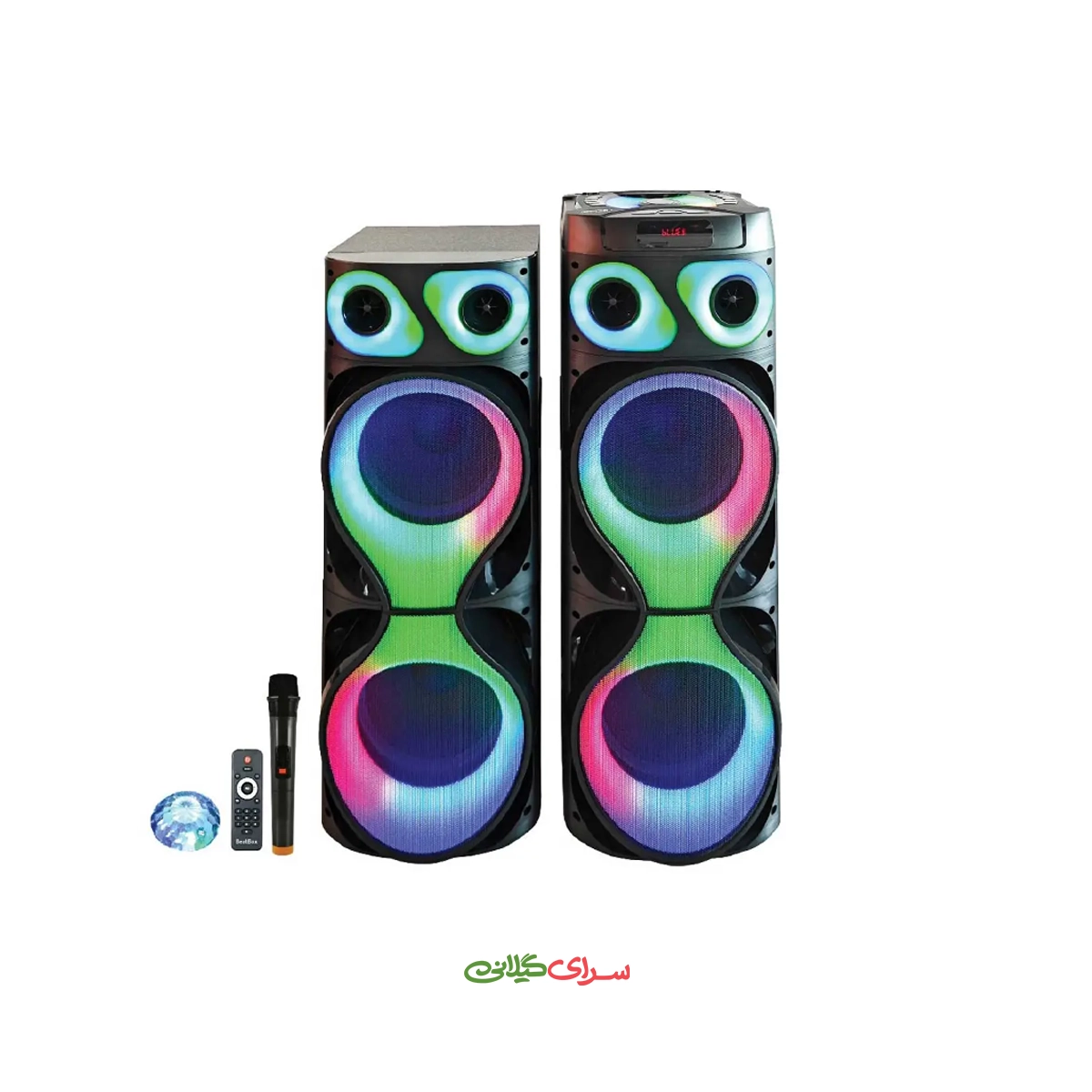 اسپیکر 4 ساب 12 اینچی ریموت دار مشکی بیت باکس مدل BX-41203