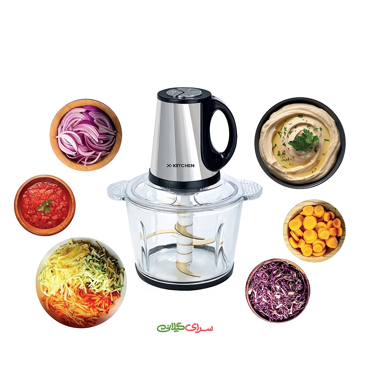 خرد کن برقی 3.5 لیتری 3 سرعته 6 تیغه سیلور ایکس کیچن مدل CH-5020