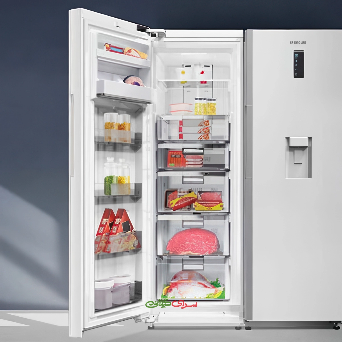 یخچال فریزر ساید بای ساید 38 فوت نو فراست اسنوا مدل SRDi/SFDi-M212GW