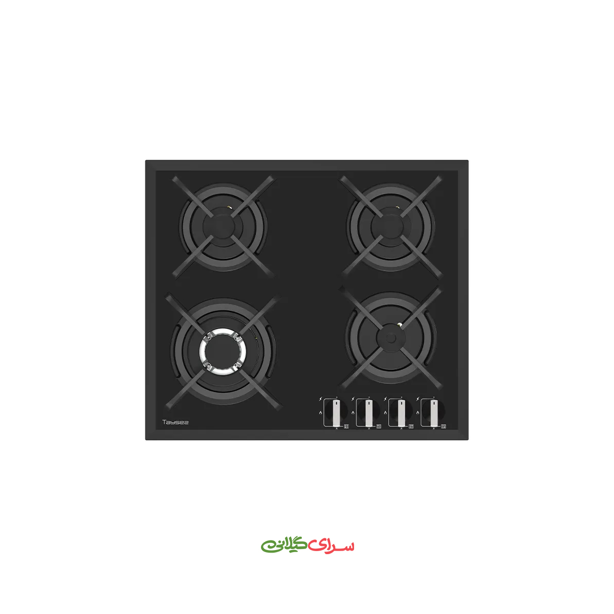 اجاق گاز 4 شعله ای صفحه ای شیشه ای مشکی تایسز مدل HG-1602