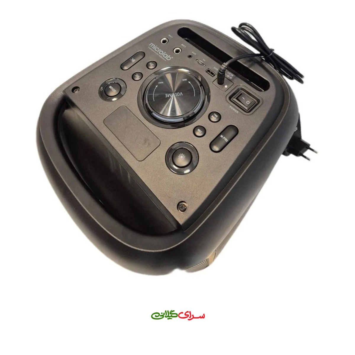 اسپیکر شارژی دو ساب ووفر 6.5 اینچی مشکی میکرولب مدل BUMUSA-65