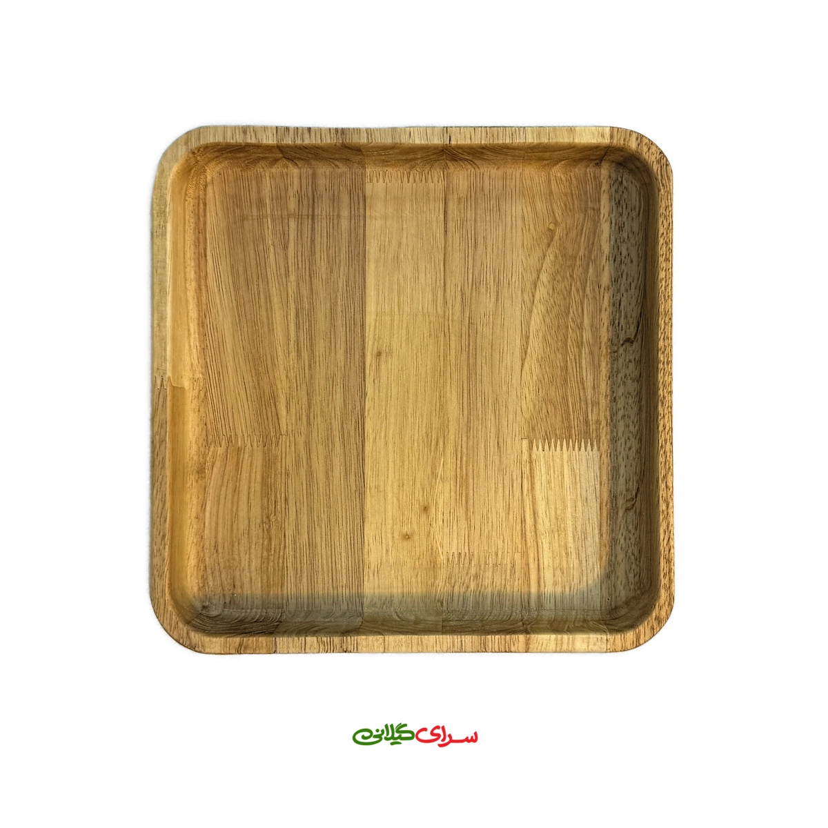 بشقاب چوبی میوه خوری لبه دار طرح مربع کد 305378