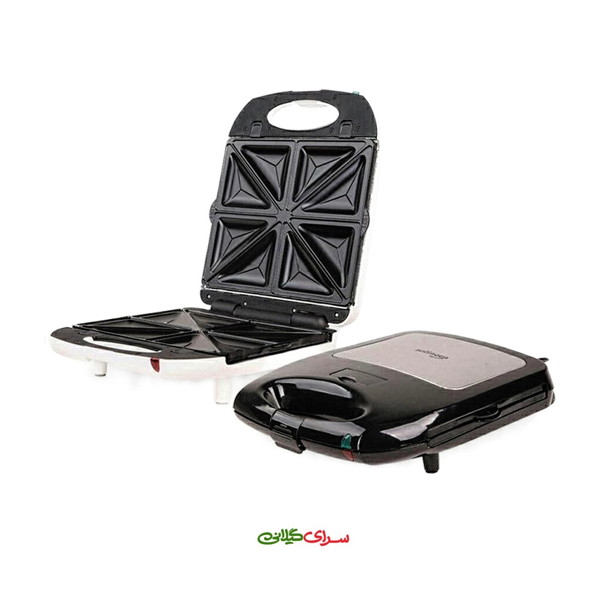 ساندویچ ساز 1300 وات 4 خانه چند کاره استیل مشکی زولینگن مدل 671