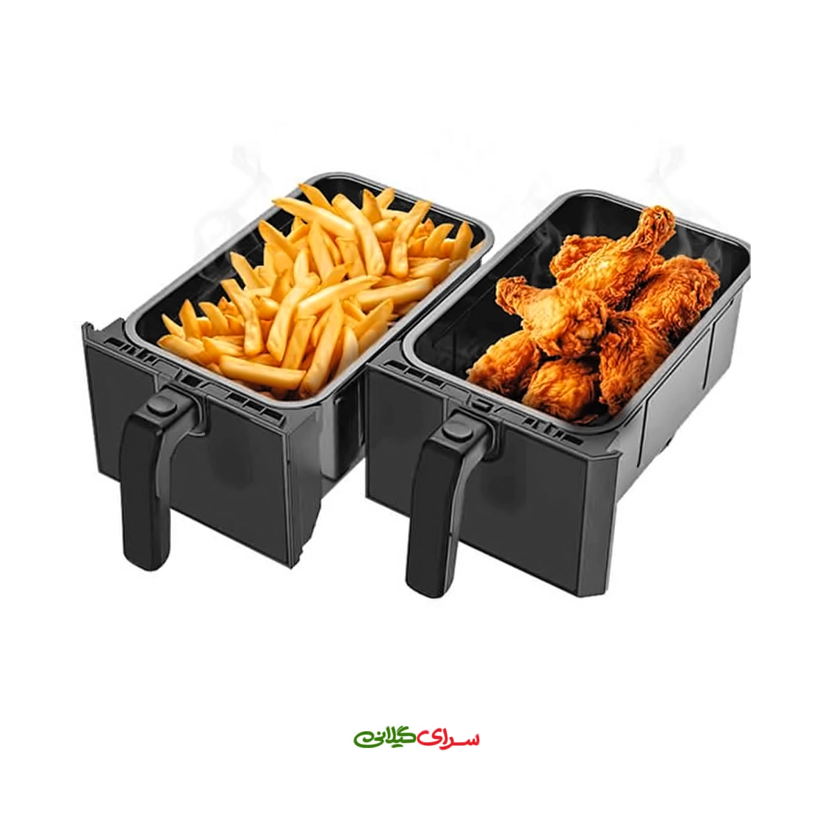 سرخ کن 8 لیتری بدون روغن دوقلو چند کاره مشکی بنس مدل BA-D801T