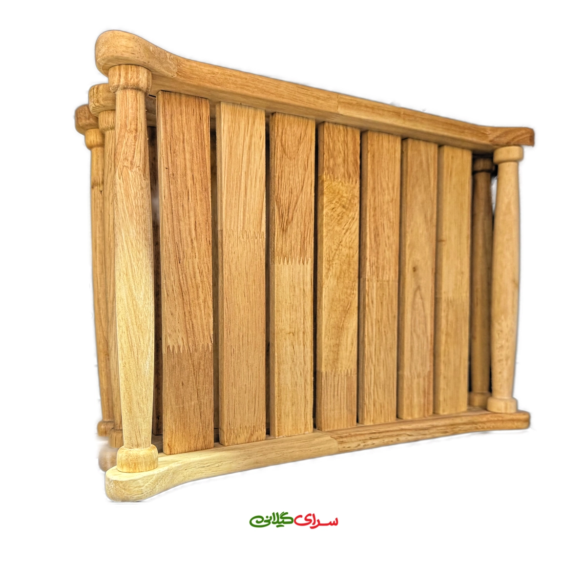 سینی چوبی بدنه هلال مستطیل کف نرده ای نایس وود کد 308745