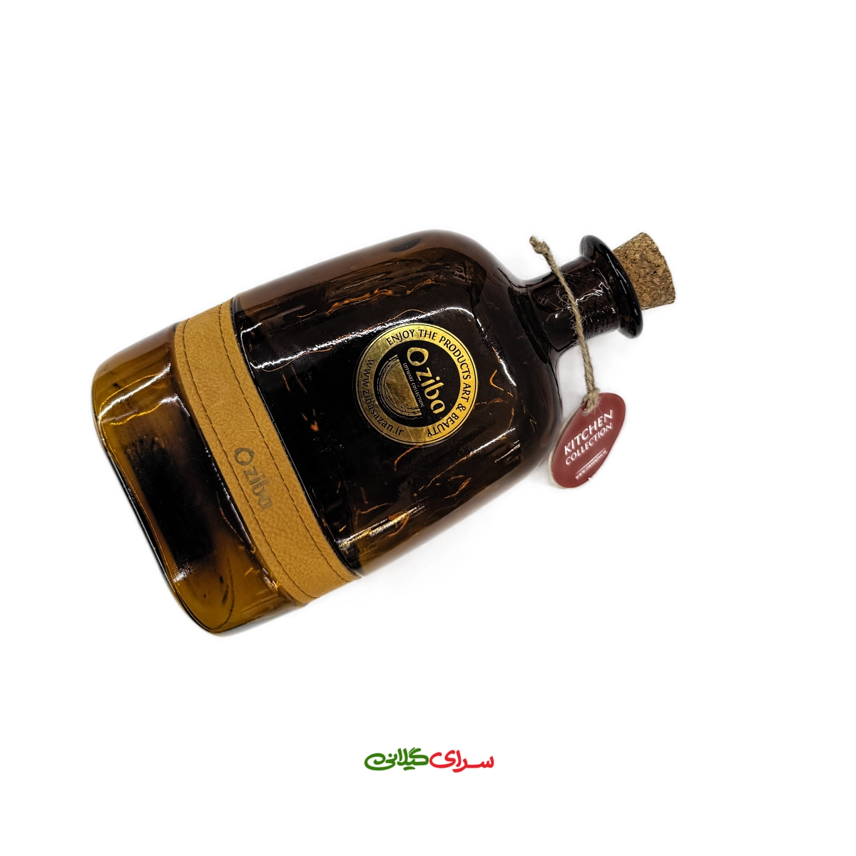 بطری شیشه ای قهوه ای درب چوب پنبه ای شمشک دارک کد 207884