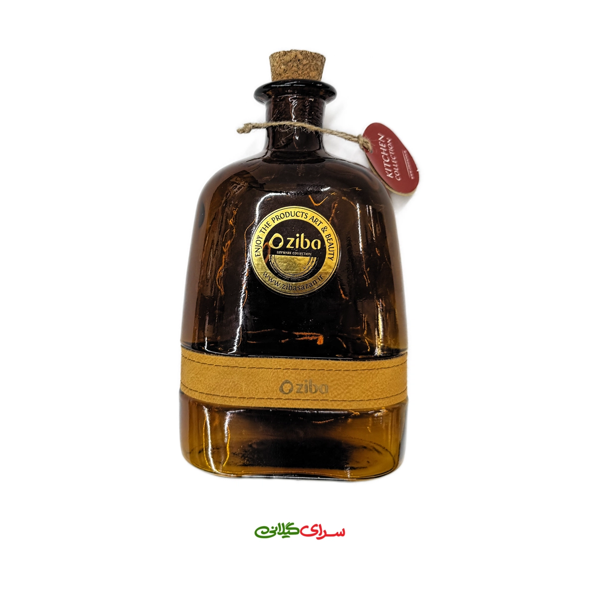 بطری شیشه ای قهوه ای درب چوب پنبه ای شمشک دارک کد 207884