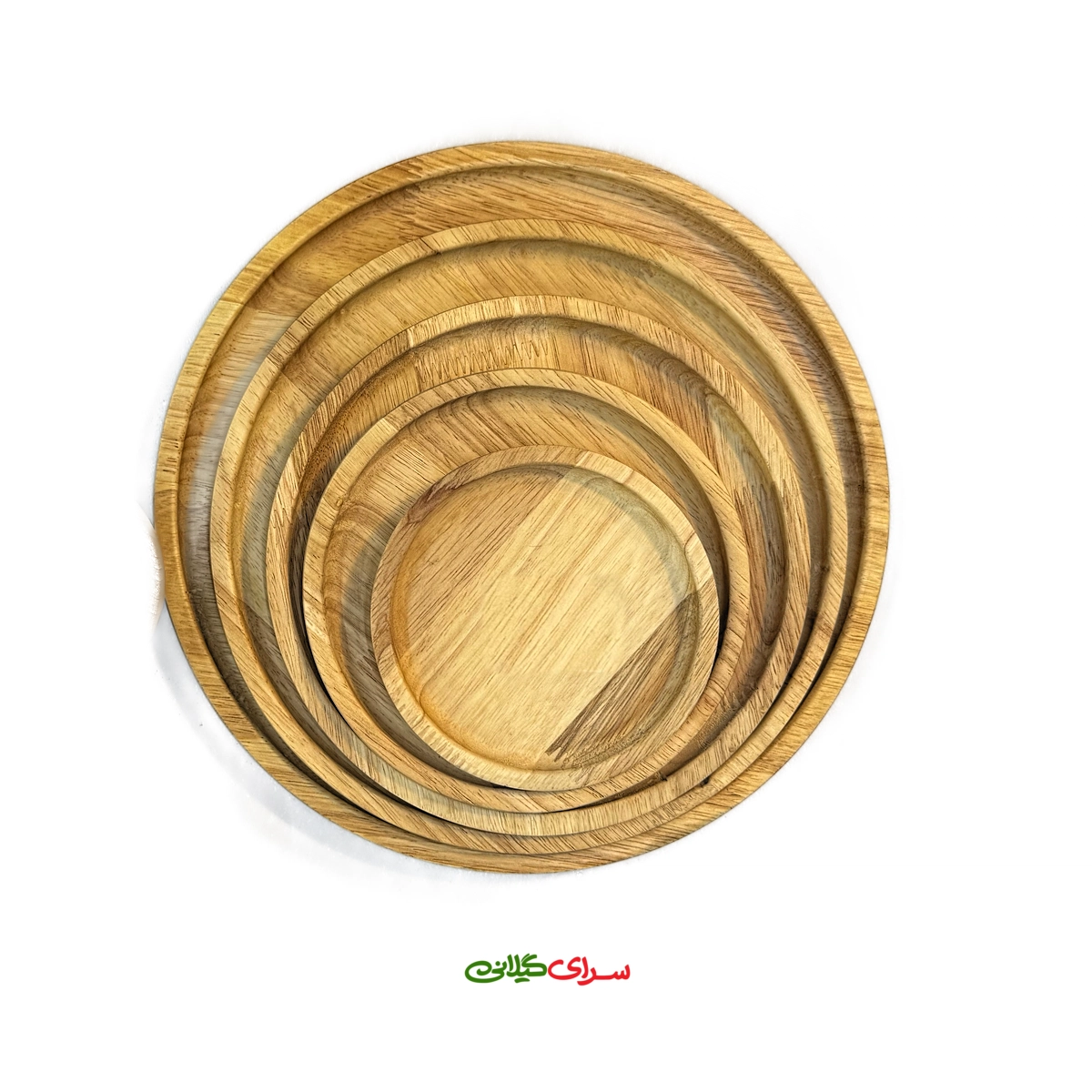 بشقاب گرد لبه دار چوبی 5 ظرف کد 304080
