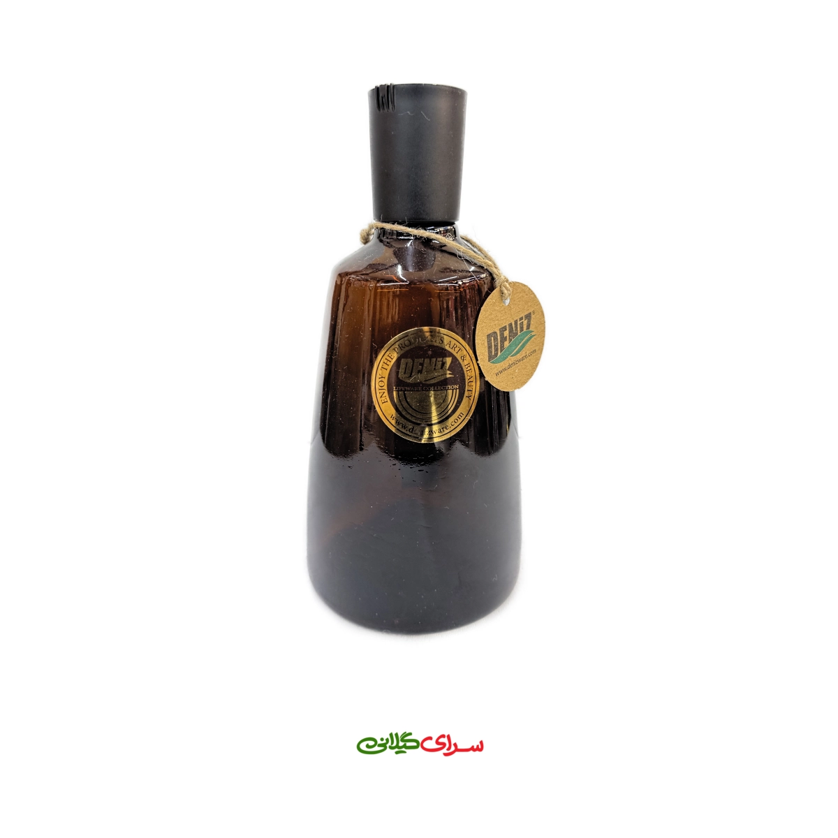 بطری شیشه ای نیلرام قهوه ای درب مشکی 1180 میل کد 305985