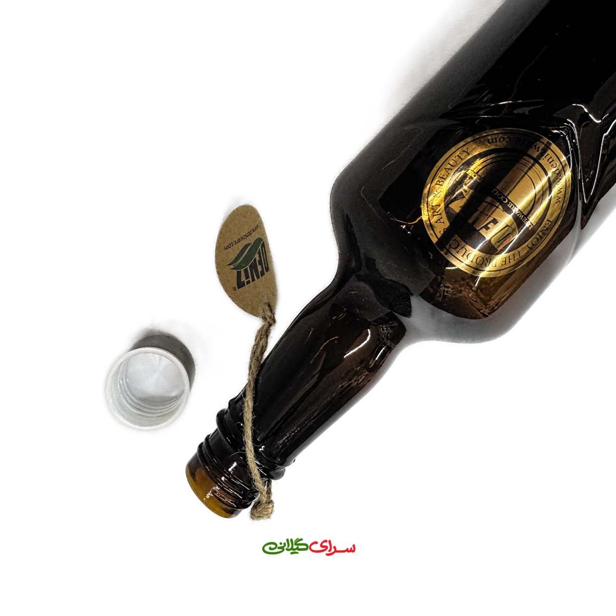 بطری شیشه ای قهوه ای درب استیل 1200 میل هیوان کد 305029