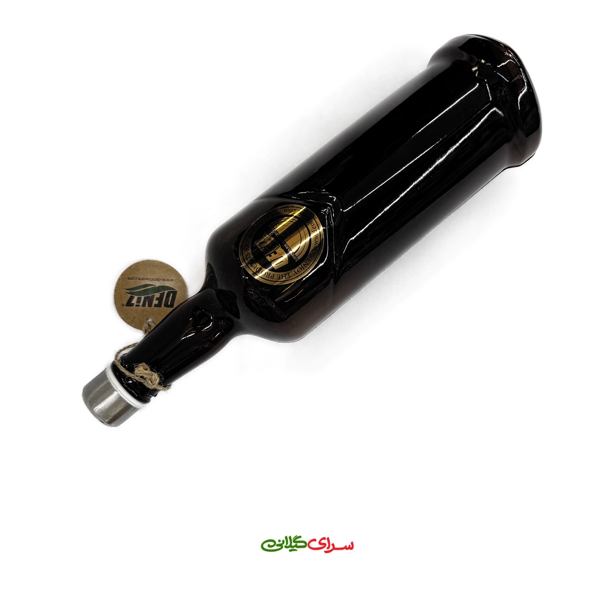 بطری شیشه ای قهوه ای درب استیل 1200 میل هیوان کد 305029