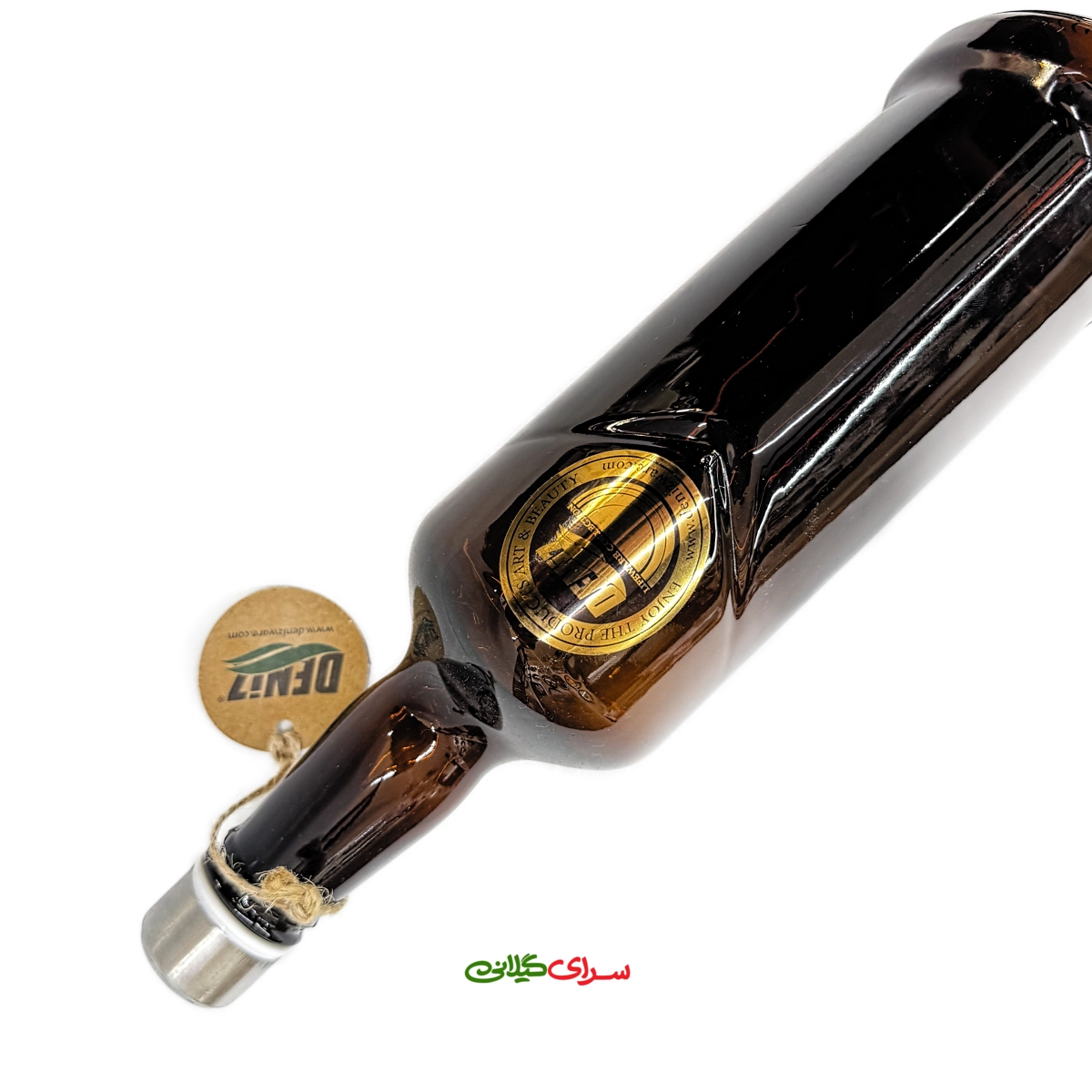 بطری شیشه ای قهوه ای درب استیل 1200 میل هیوان کد 305029