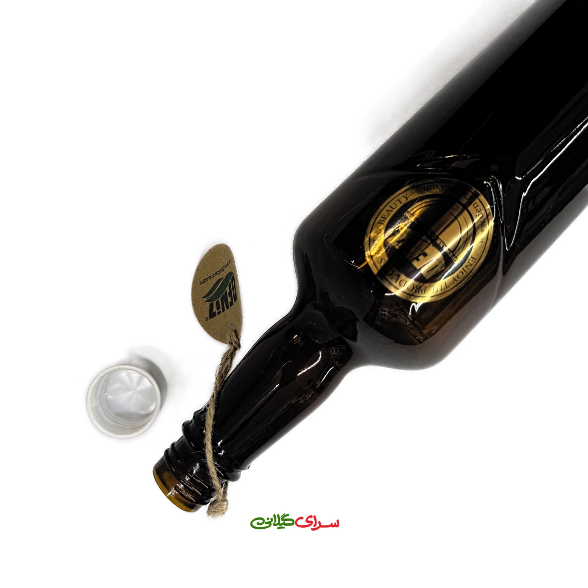 بطری شیشه ای قهوه ای درب استیل 1200 میل هیوان کد 305029