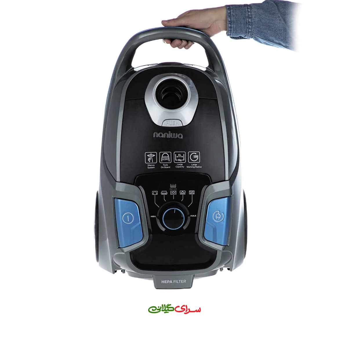 جارو برقی 2400 وات نانیوا آبی مشکی مدل NVC-9820