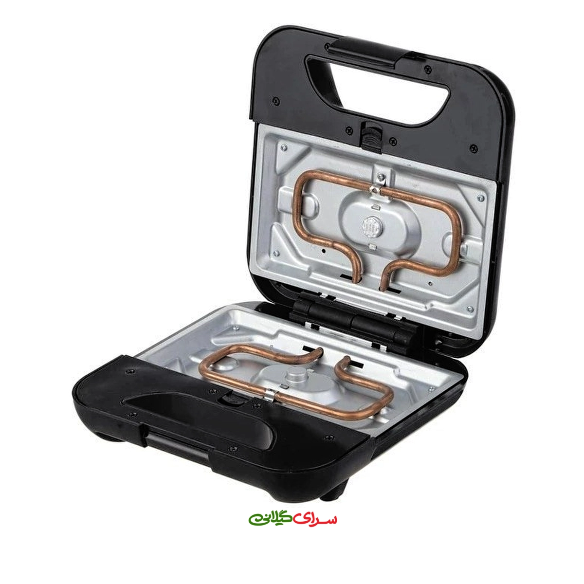 ساندویچ ساز 800 وات 2 خانه مشکی نقره ای ترام هاوس مدل SM-30212