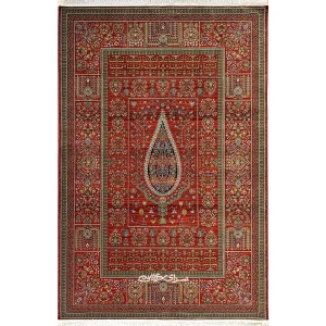 فرش ماشيني ابریشم بوم 1200 شانه تراكم 3600 كد 100201