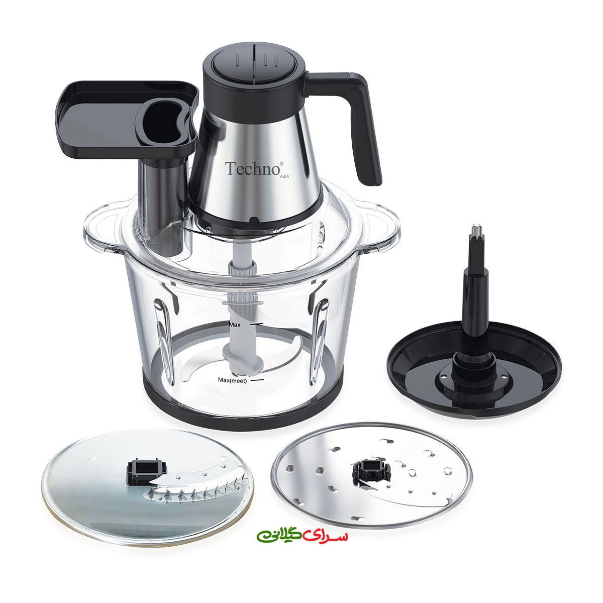 خرد کن 3 لیتری 2 سرعته استیل مشکی تکنو مدل TE221 