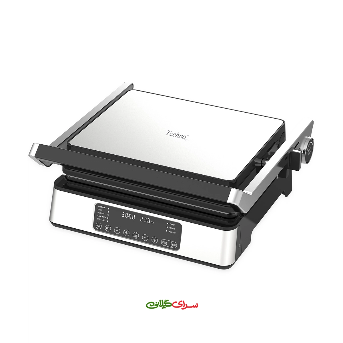 ساندويچ ساز گریل 2000 وات دو صفحه گرانیت تكنو مدل TE_412