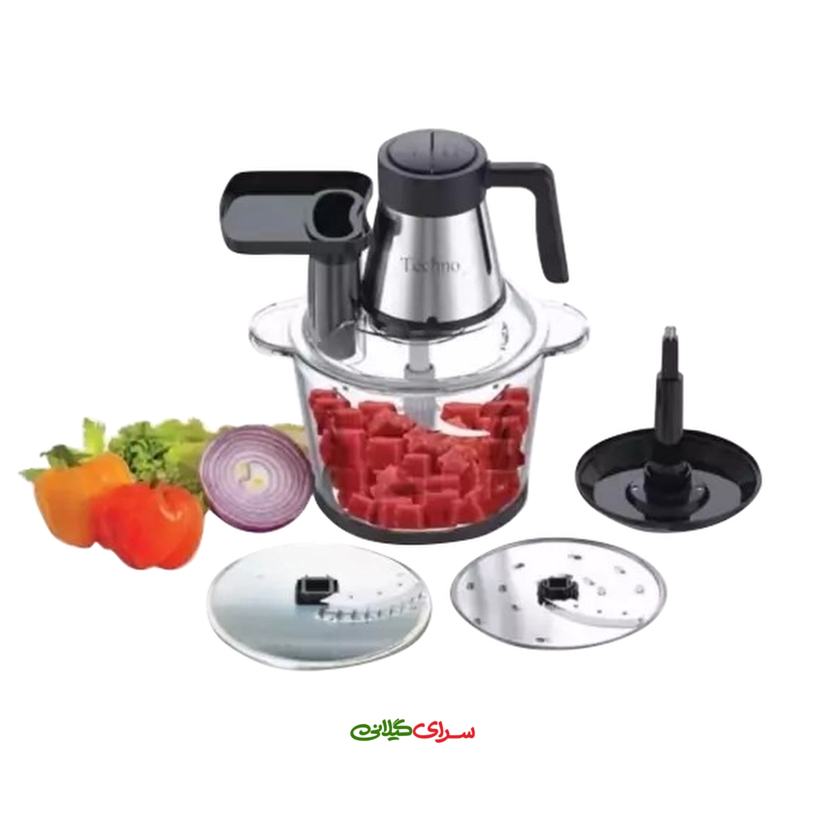 خرد کن 3 لیتری 2 سرعته استیل مشکی تکنو مدل TE221 