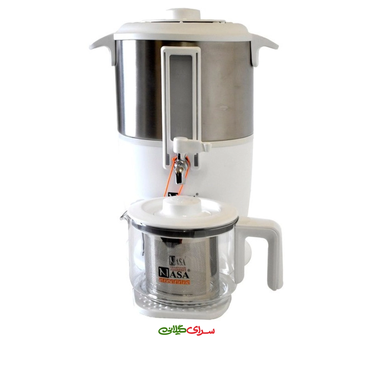 چای ساز روهمی 3.3 لیتری سماوری استیل سفید ناسا مدل NS_524