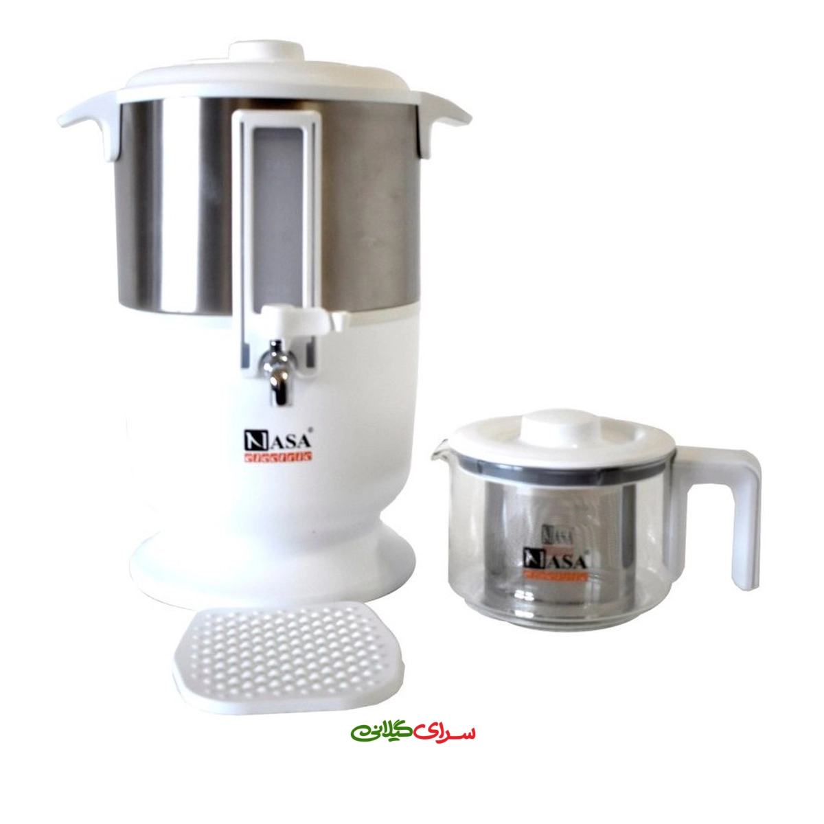 چای ساز روهمی 3.3 لیتری سماوری استیل سفید ناسا مدل NS_524