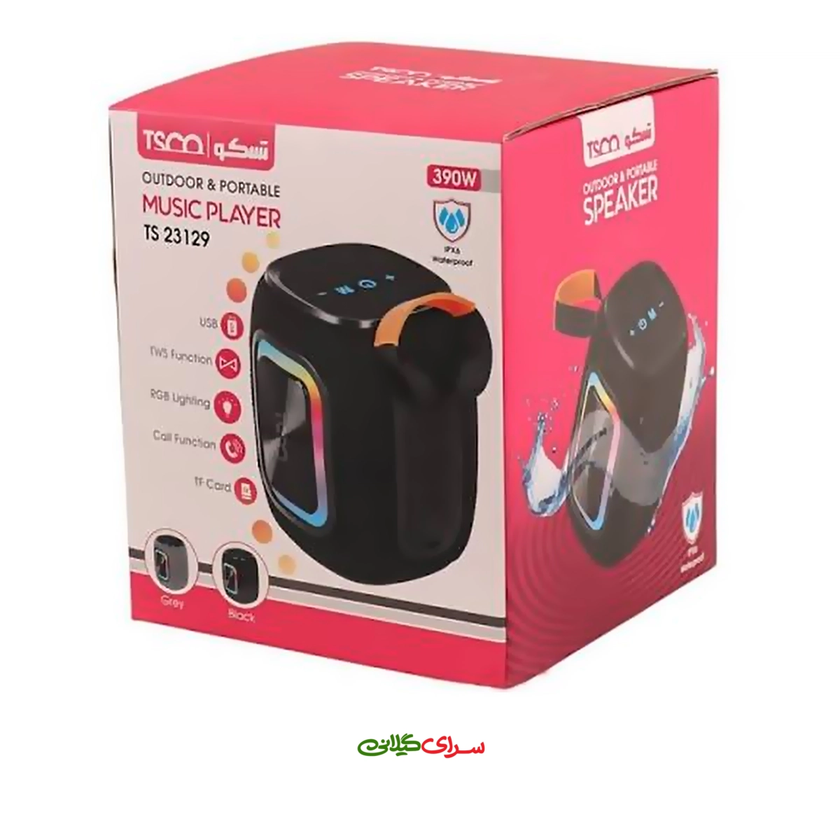 اسپیکر بلوتوثی قابل حمل طوسی مشکی تسکو مدل TS23129