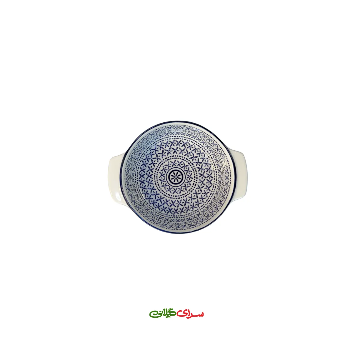 تابه دو دسته سرامیکی گرد سفید کوچک کد 311131