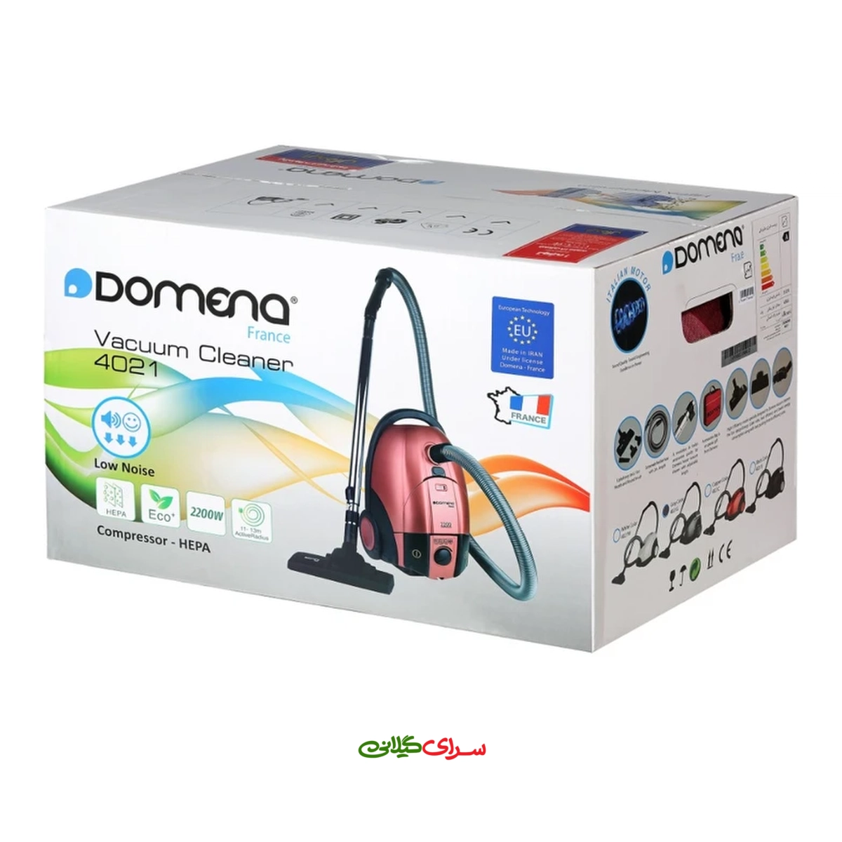 جارو برقی 2200 وات لوله کنفی مشکی دومنا مدل VC4021