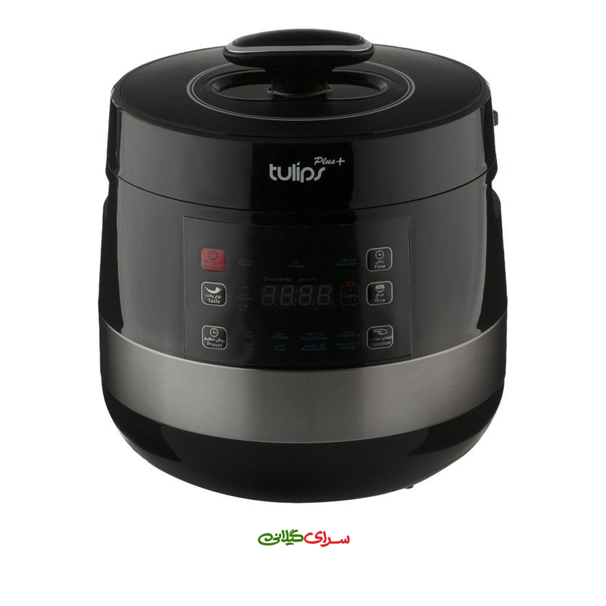 پلوپز 5 لیتری 6 نفره 12 کاره استیل مشکی تولیپس LNGPCA443
