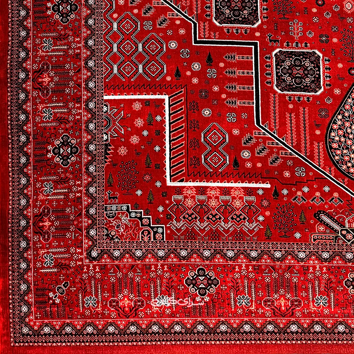 فرش ماشینی آرمانی لاکی فرح 1200 شانه تراکم 3600 کد 100235
