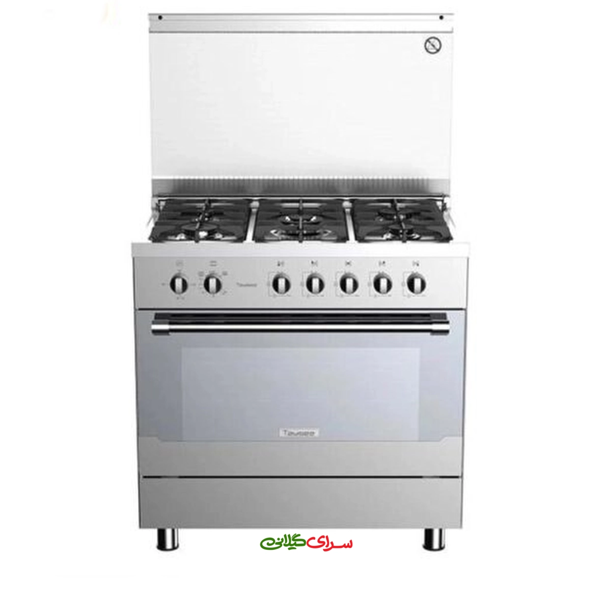 اجاق گاز 5 شعله فردار بدنه لعاب سفید تایسز مدل TGC5-211