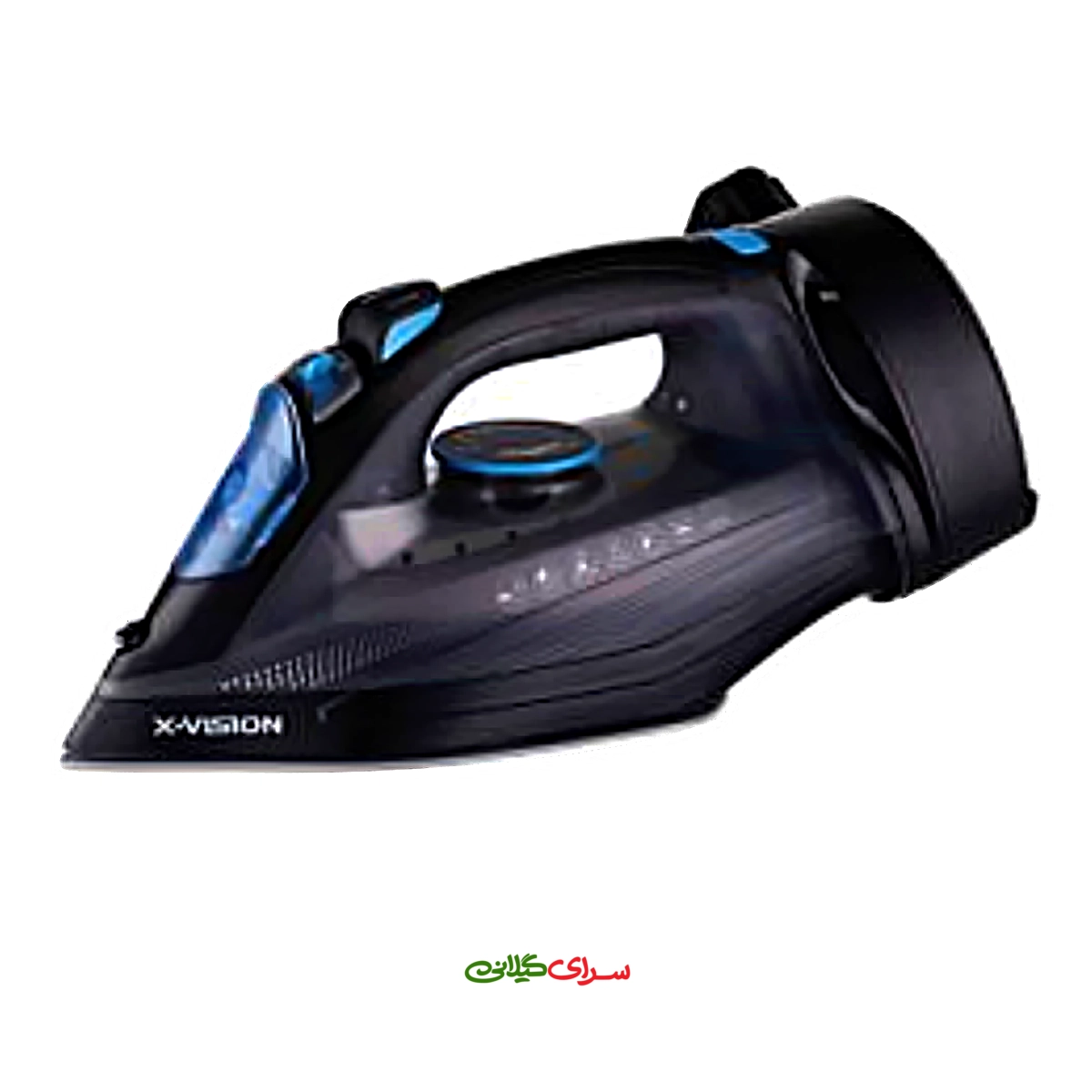 اتو بخار 2400 وات مشکی آبی کف نانو سرامیکی ایکس ویژن مدل SW-605C