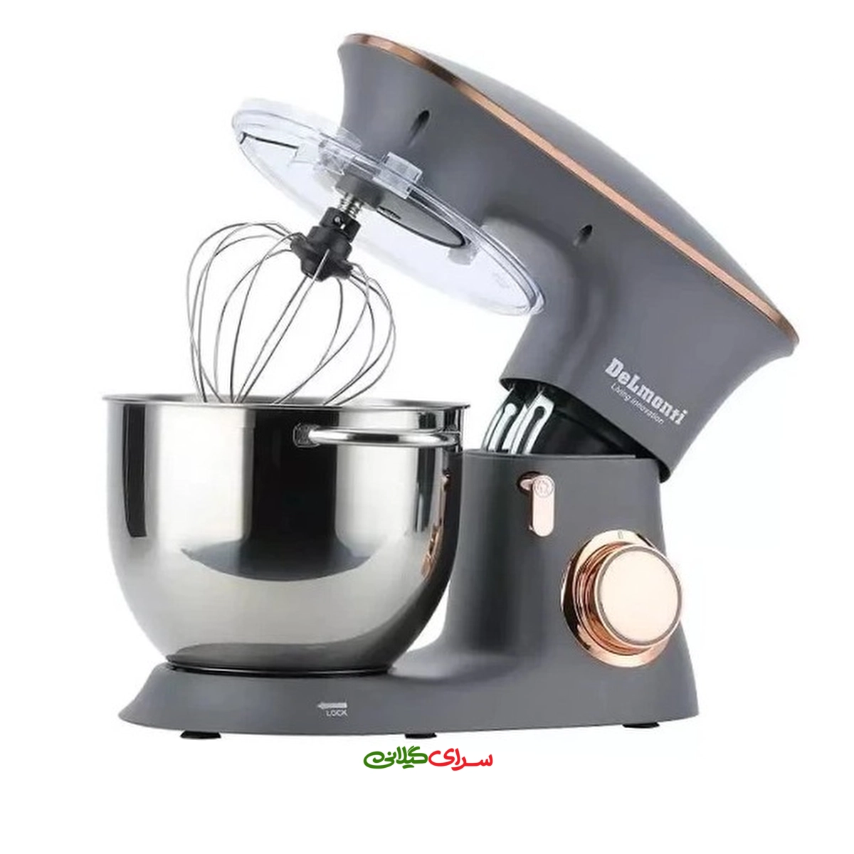 همزن برقی کاسه دار 3 سر 7.5 لیتری استیل مشکی دلمونتی مدل DL150