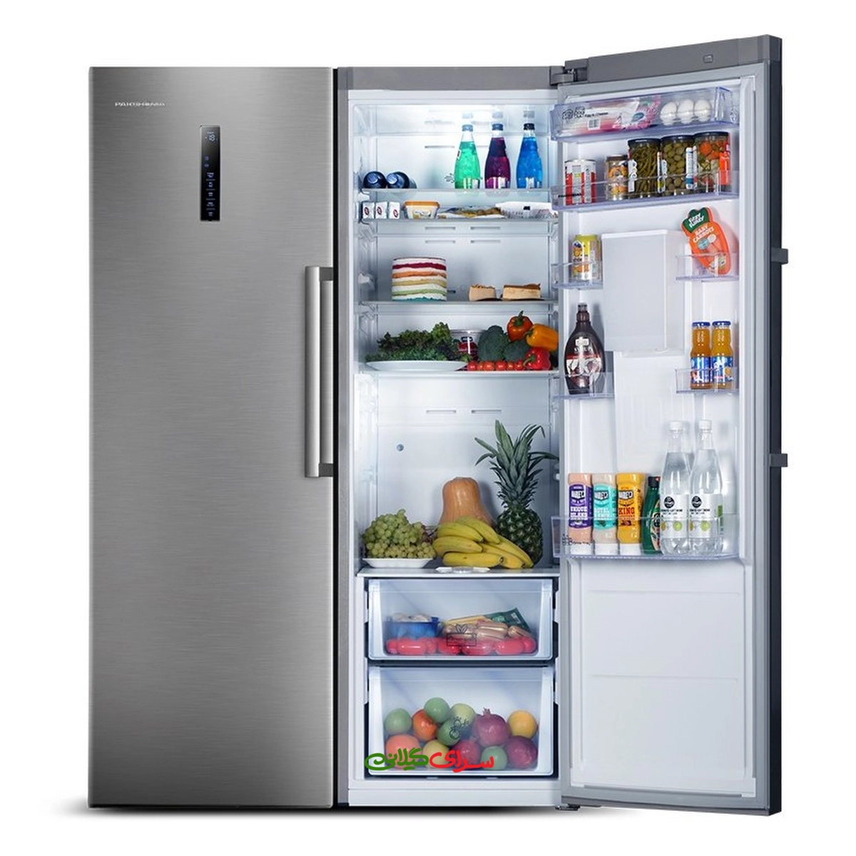 یخچال فریزر 2 قلو 32 فوت نو فراست سیلور پاکشوما مدل N1-X-901FA