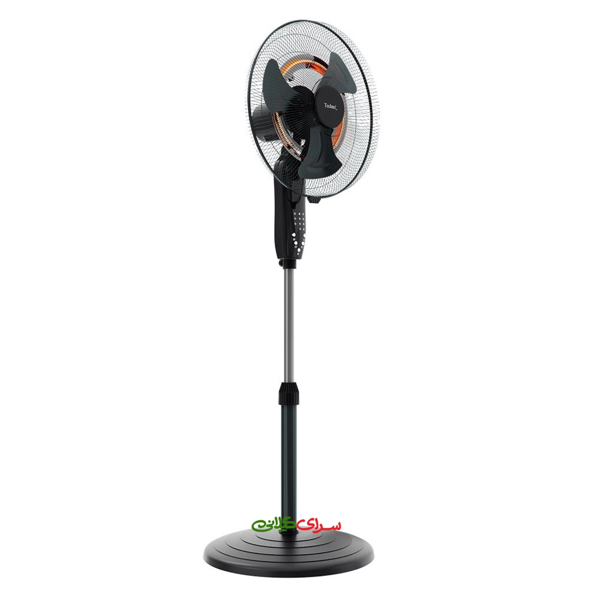 پنکه فن هیتر ایستاده کنترل دار مشکی تکنو مدل Te-9600